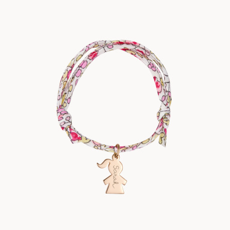 Children's Personalised Mini Girl Liberty Bracelet gold plated merci maman