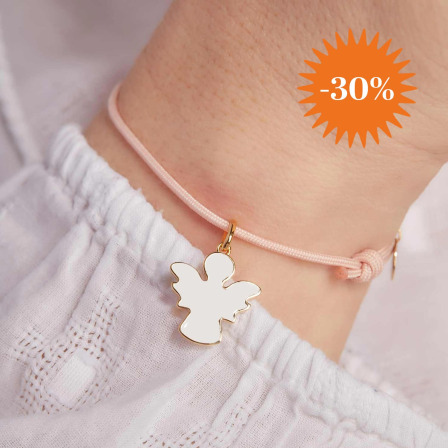 Bracelet Personnalisé Baptême ou Communion en Émail plaqué or merci maman