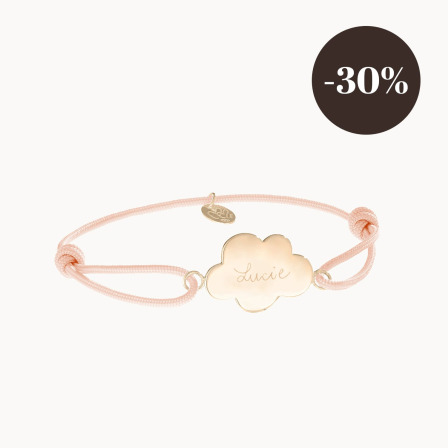 Personalised Cloud Bracelet gold plated merci maman