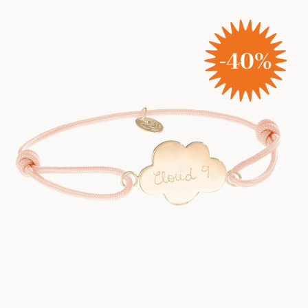 Bracelet personnalisé Nuage plaqué or merci maman