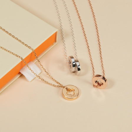 Personalised Clover Cross Unity Name Necklace Gold Plated Merci Maman