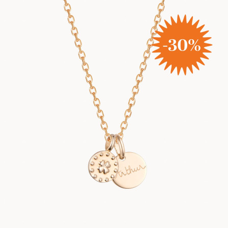 Collier Personnalisé Porte-Bonheur plaqué or merci maman