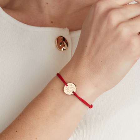 Bracelet personnalisé Signe Astrologique chinois plaqué or merci maman