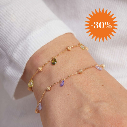 Crystal Drop Bracelet gold plated merci maman