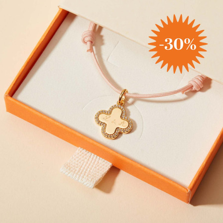 Bracelet personnalisé Croix Romane Cristal plaqué or merci maman