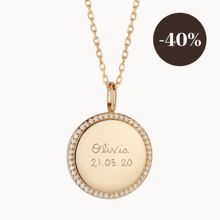 personalised crystal signature necklace gold plated merci maman