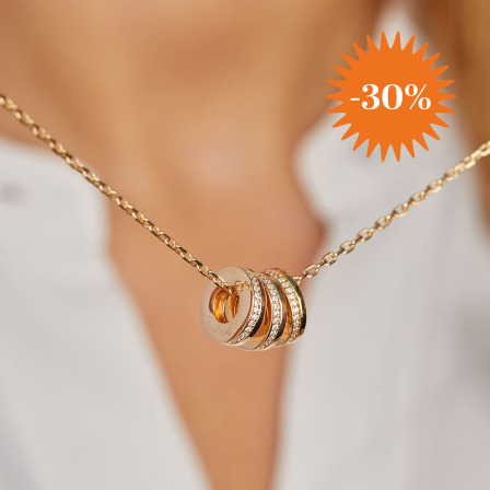 Collier personnalisé Prénom Unity Cristal plaqué or merci maman