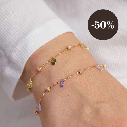 Crystal Drop Bracelet gold plated merci maman