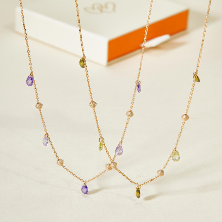 Collana con goccia Cristallo gold plated merci maman