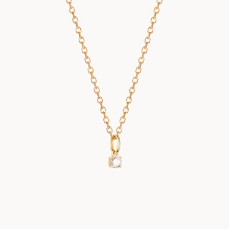 Kristall Solitaire Anhänger Halskette Vergoldet Merci Maman