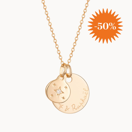 Collier Etoile Cristal personnalisé plaqué or merci maman