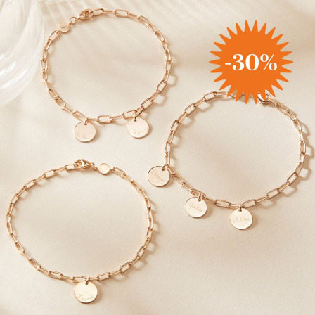 Personalised Dainty Love Links Bracelet gold plated merci maman