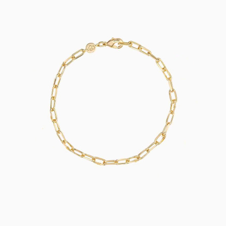 Cadena fina de pulsera Love Links baño de oro merci maman