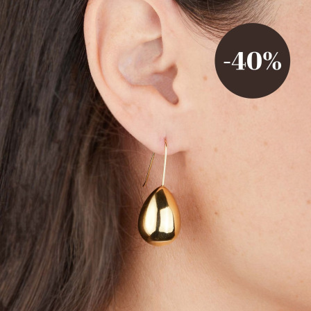 Drop Earrings in Golden Stainless Steel merci maman
