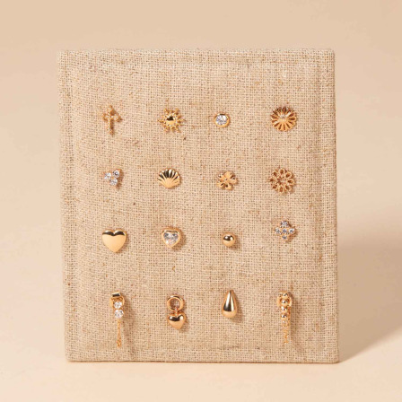 Stud Earrings gold plated merci maman