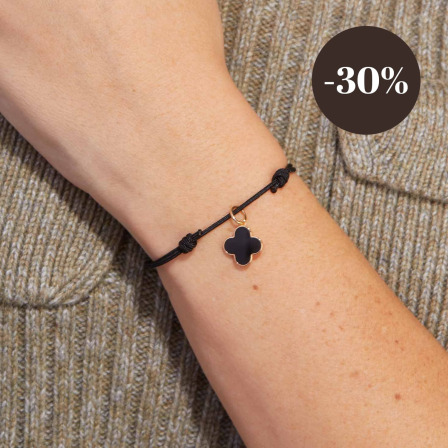 Personalised Enamel Clover Cross Bracelet gold plated merci maman