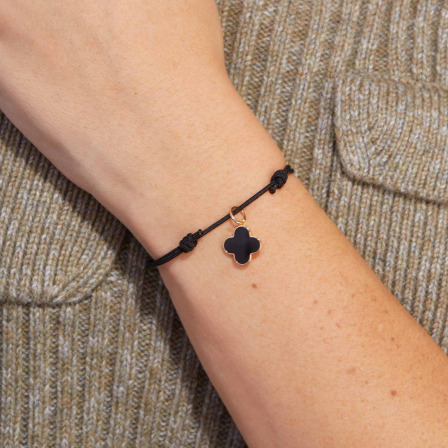 Personalisiertes Emaille Klee Kreuz Armband vergoldet merci maman