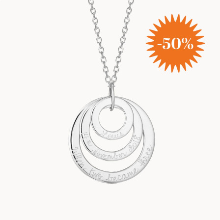 Collier personnalisé Eternity Trio en argent merci maman