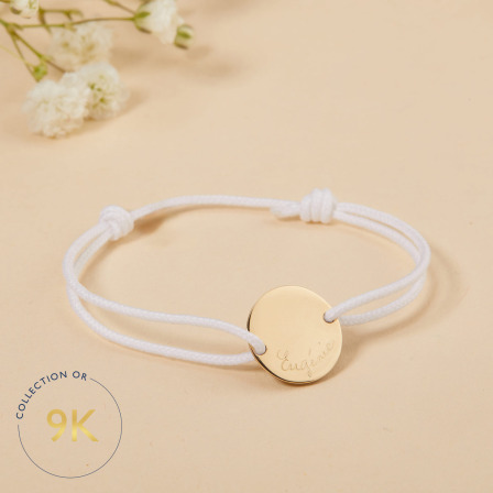 Bracelet personnalisé Mini Pastille en or 9 carats merci maman
