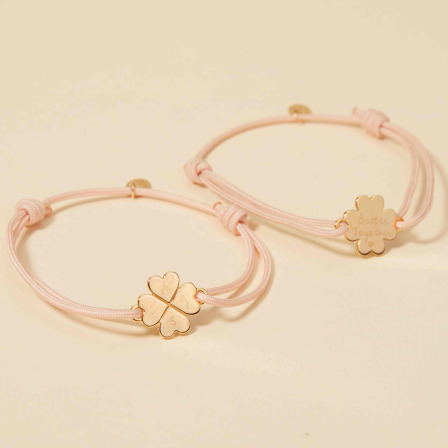 Bracelet Trèfle personnalisé plaqué or merci maman