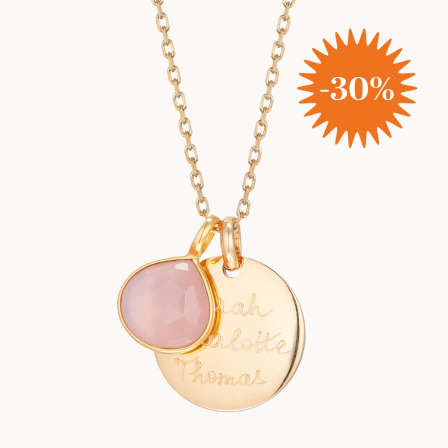 Personalised Rose Chalcedony Gemstone Necklace