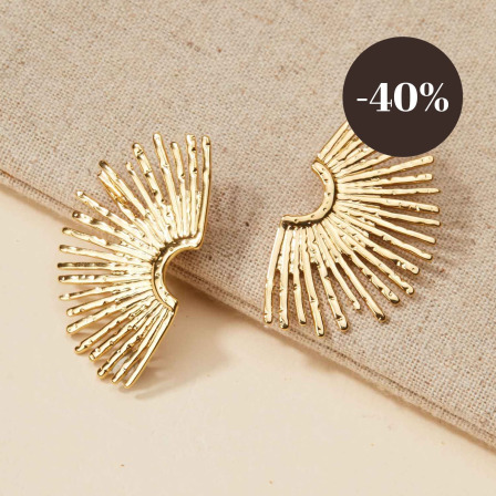 Half Sun Earrings in Golden Stainless Steel