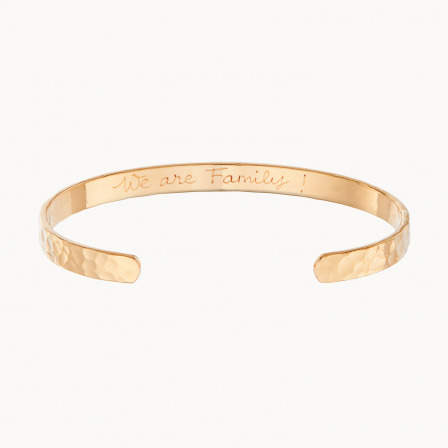 Personalized Hammered Open Bangle gold plated merci maman