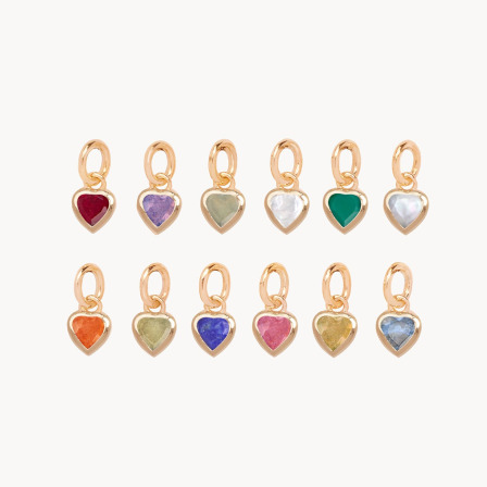 Buy a Heart Birthstone Pendant gold plated merci maman