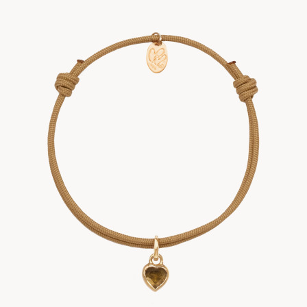Bracelet personnalisé Pierre de naissance Coeur plaqué or merci maman