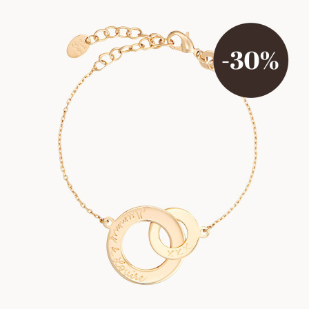 Personalised Intertwined Chain Bracelet gold plated merci maman