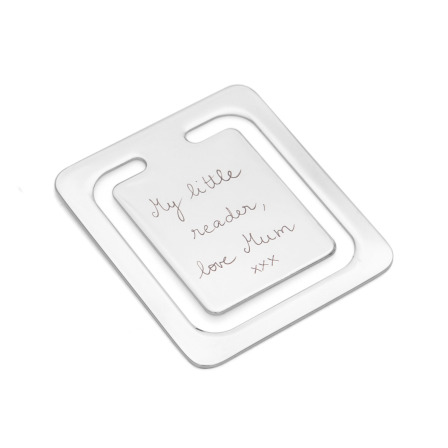 Personalisierter Lesezeichen-Clip aus Edelstahl merci maman