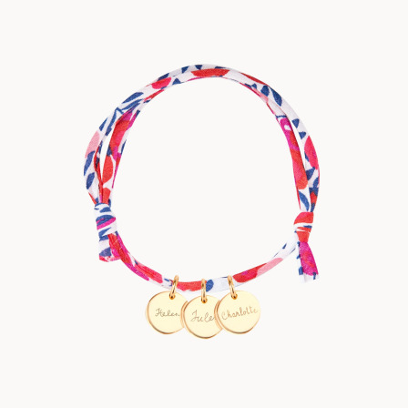 Personalised Liberty Name Bracelet gold plated merci maman
