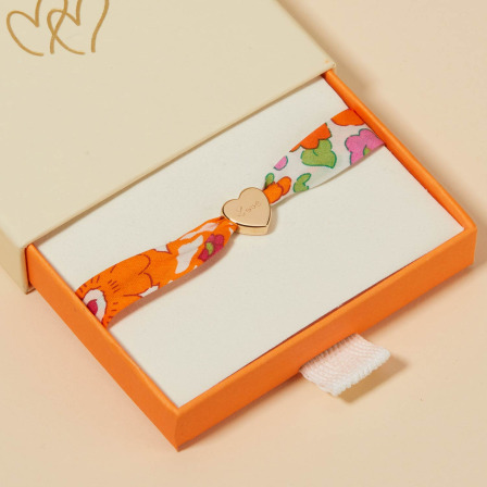 Bracciale con charm cuore Liberty personalizzato placcato in oro merci maman