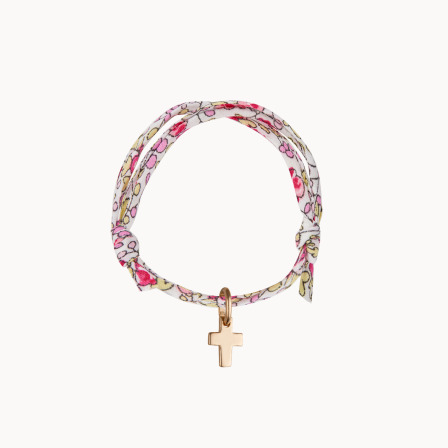 Mini Kreuz Charm Liberty Armband vergoldet merci maman