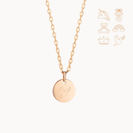 Little Personalised Illustration Necklace gold plated merci maman