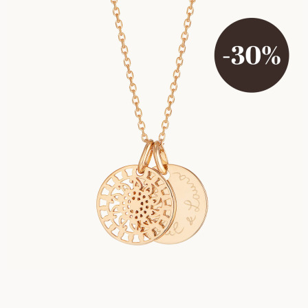 Personalised Mandala Necklace gold plated merci maman