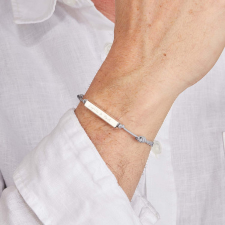 Men's Personalised Bar Bracelet sterling silver merci maman