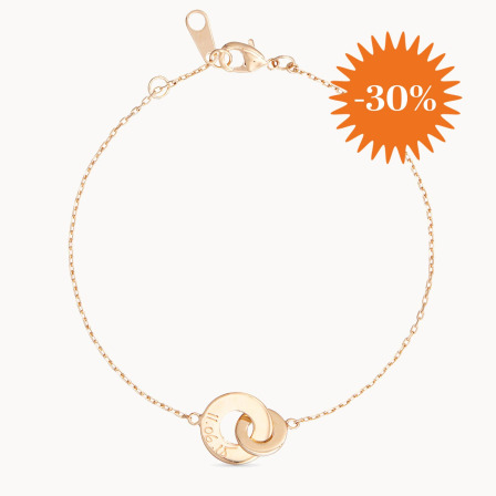 Personalised Mini Intertwined Chain Bracelet gold plated merci maman