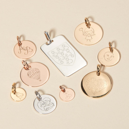 Your tattoo - Personalised Charm gold plated merci maman