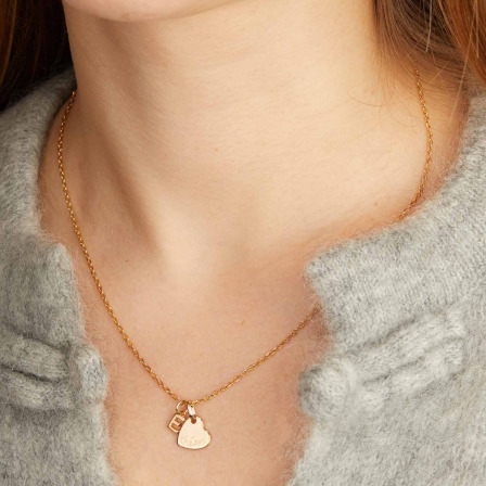 Personalised Mini Alphabet Heart Necklace gold plated merci maman