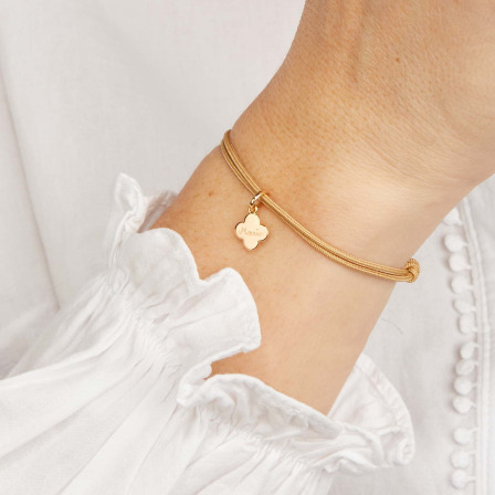 Personalisiertes Mini Klee Kreuz Armband Vergoldet Merci Maman