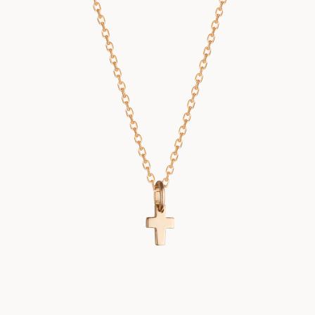 mini cross charm necklace gold plated merci maman