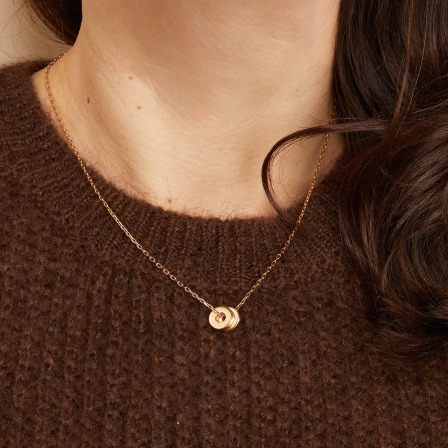 Personalised Mini Unity Name Necklace Gold Plated Merci Maman