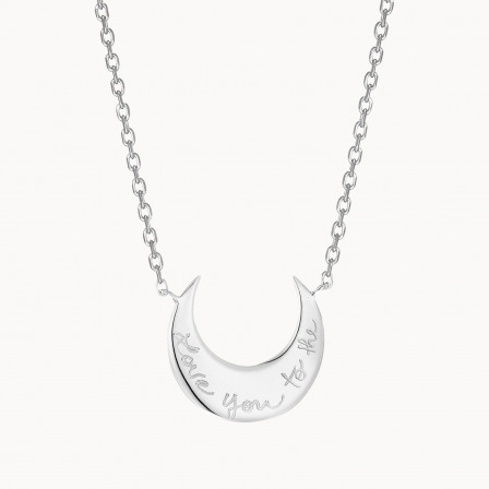 Personalised Moon Necklace-925 Sterling Silver