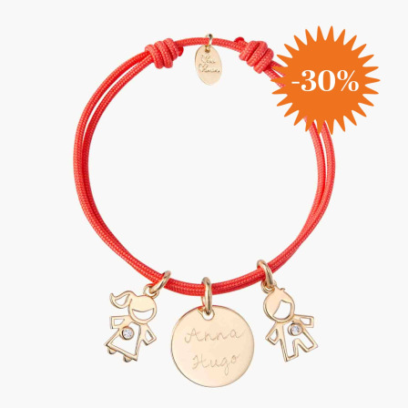 Bracelet personnalisé Maman Cristal plaqué or merci maman