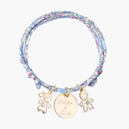 Bracelet personnalisé Maman Cristal Liberty plaqué or merci maman