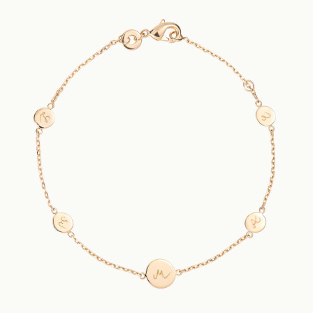 Personalised Initial Pastille Bracelet gold plated merci maman