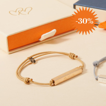 Pulsera personalizada de barra baño de oro merci maman