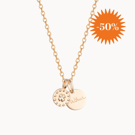 Personalised Clover Necklace  gold plated merci maman