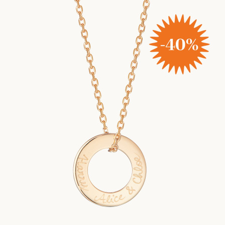 Personalised Eternity Necklace gold plated merci maman